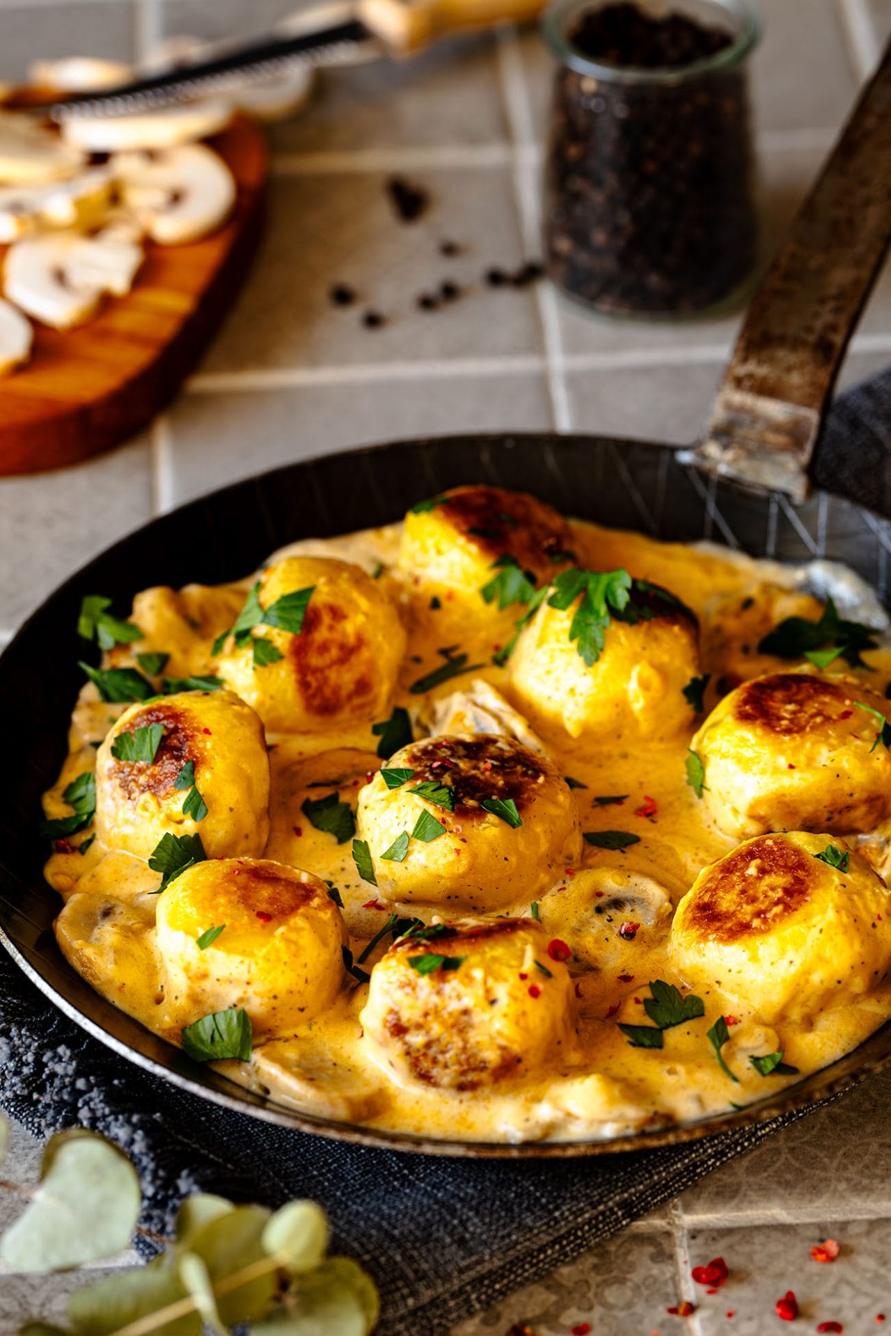 Rezept Klöße in Pilzrahm