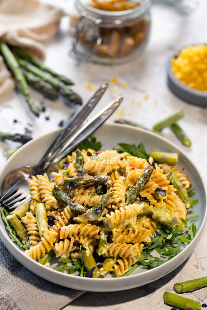 Rezept Leichte Vollkornpasta mit grünem Spargel