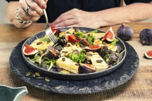 Rezept Halloumi Salat mit Feigen