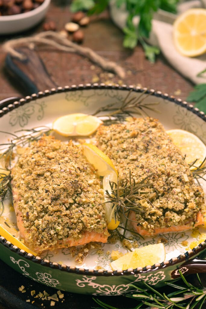 Rezept Lachs mit Nusskruste