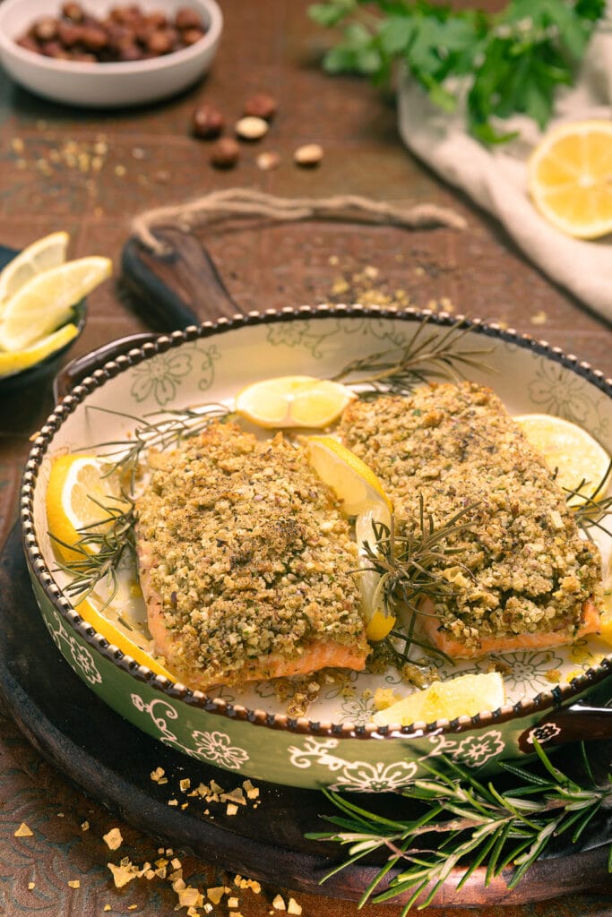 Rezept Lachs mit Nusskruste